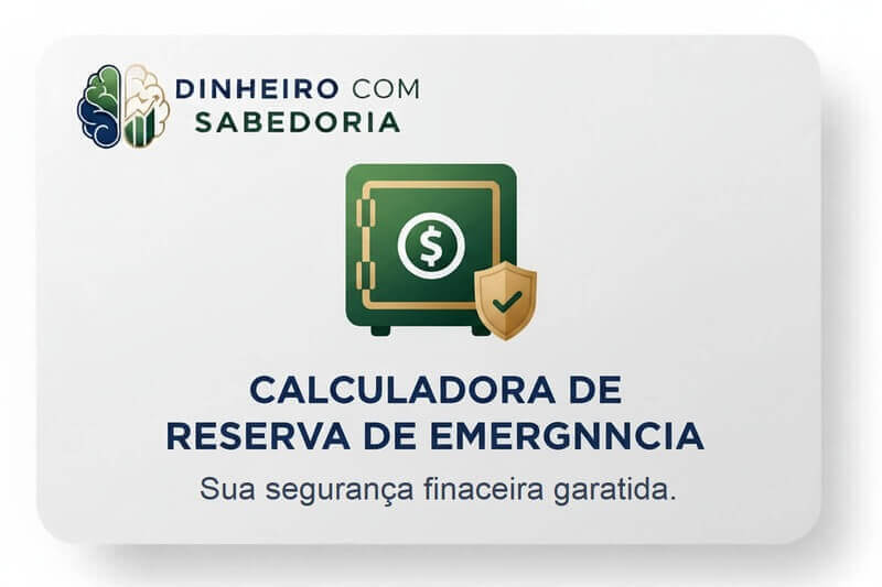 Dashboard da Calculadora de Reserva de Emergência mostrando despesas essenciais