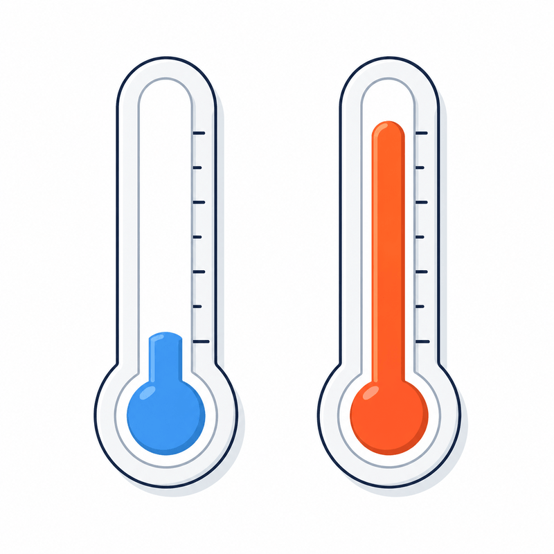 Ilustração comparando mentalidade de escassez e mentalidade de riqueza como termostatos financeiros opostos.